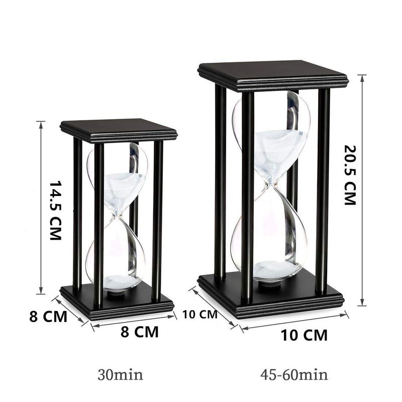Lodunsyr Hourglass Timer for 60 Minutes Sandglass Timer for Kitchen Living Room Home Bedroom Party Festival School Game Sand Timer (Black Frame White Sand) - Image 2